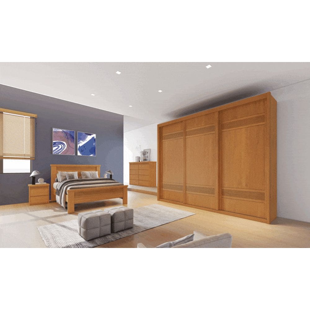 Guarda Roupa Casal 3 Portas 6 Gavetas - Pacioli Sky - Bettio