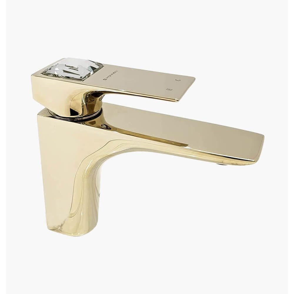 Torneira para Banheiro Monocomando Bica Baixa Crystal Baixa Konnen Metais Dourado