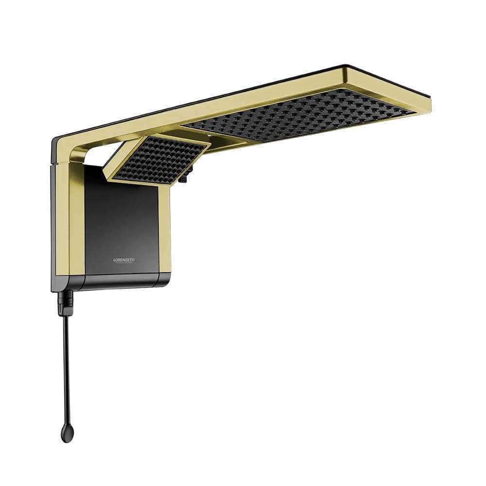 Chuveiro Eletrônico Acqua Duo Preto Matte Gold Lorenzetti 127V 5500W