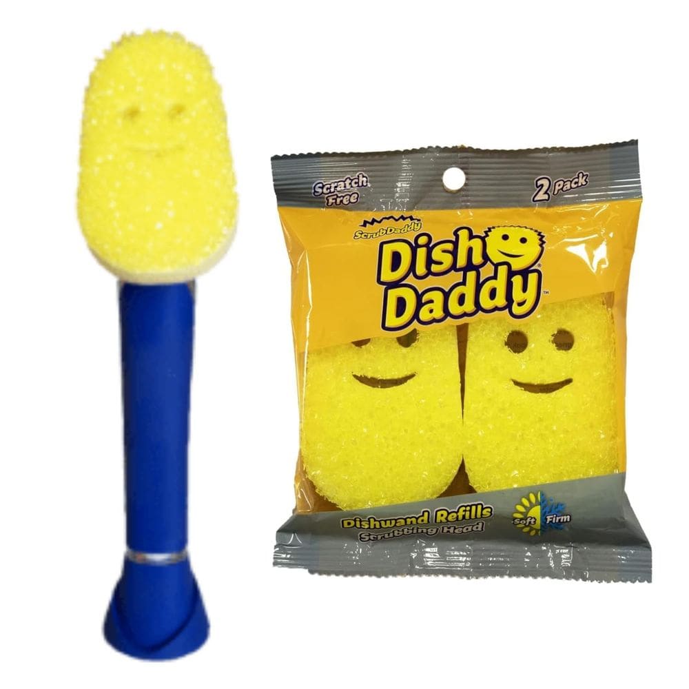 Dish Wand Scrub Daddy Dish Daddy com cabeças de recarga azuis