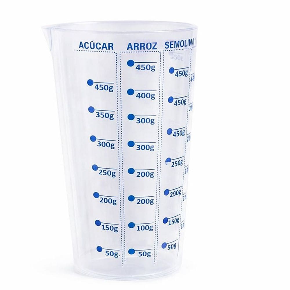 Copo Medidor de Plástico 570ml Transparente Colorido