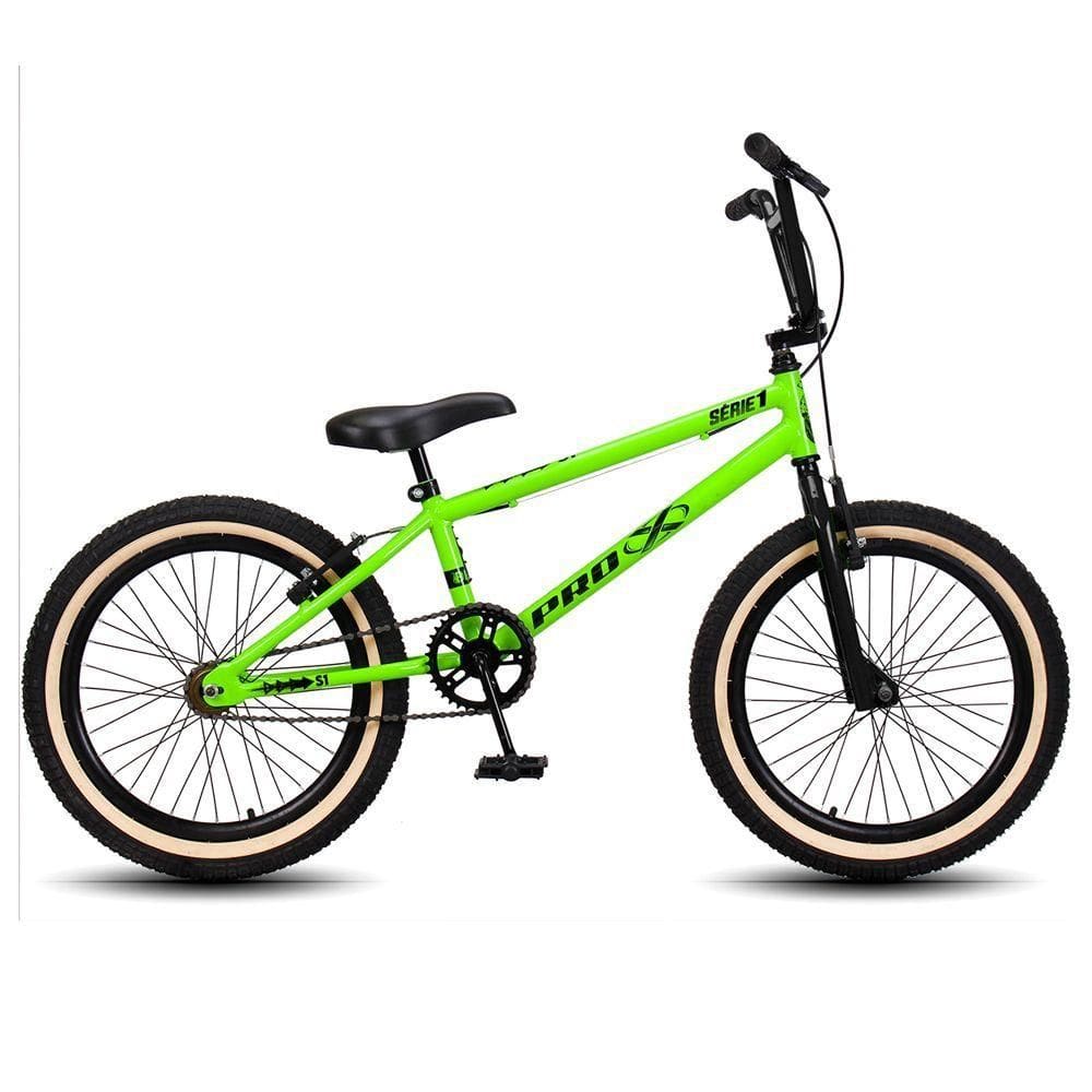 Bicicleta Aro 20 Bmx Pedivela Monobloco Em Aço Drop P03 Verde E Preto - D`rossi