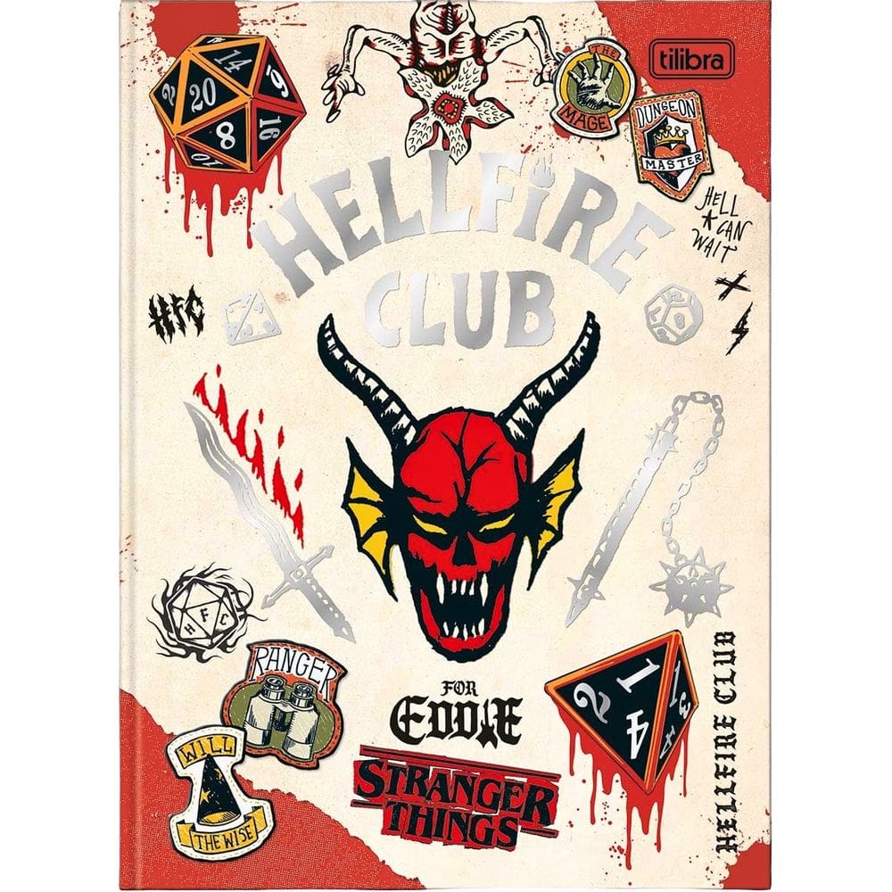 Caderno Colegial Capa Dura Stranger Things 80 Folhas Tilibra