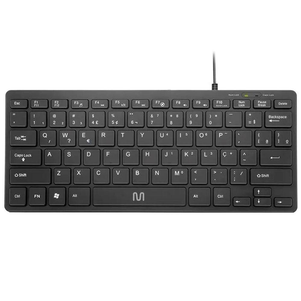Teclado Multimídia Mini Multi Tc154-tm400, Cabo Usb, Formato Slim Compacto, Digitação Silenciosa, Abnt2 - Preto