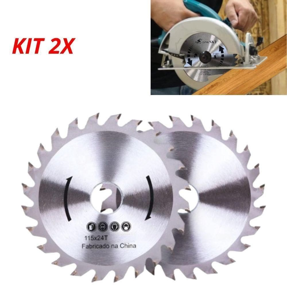 Kit 2 Disco Serra Circular Profissional 24 Dentes 4.1-2 115mm Wídea Corte Madeira Mdf Marcenaria