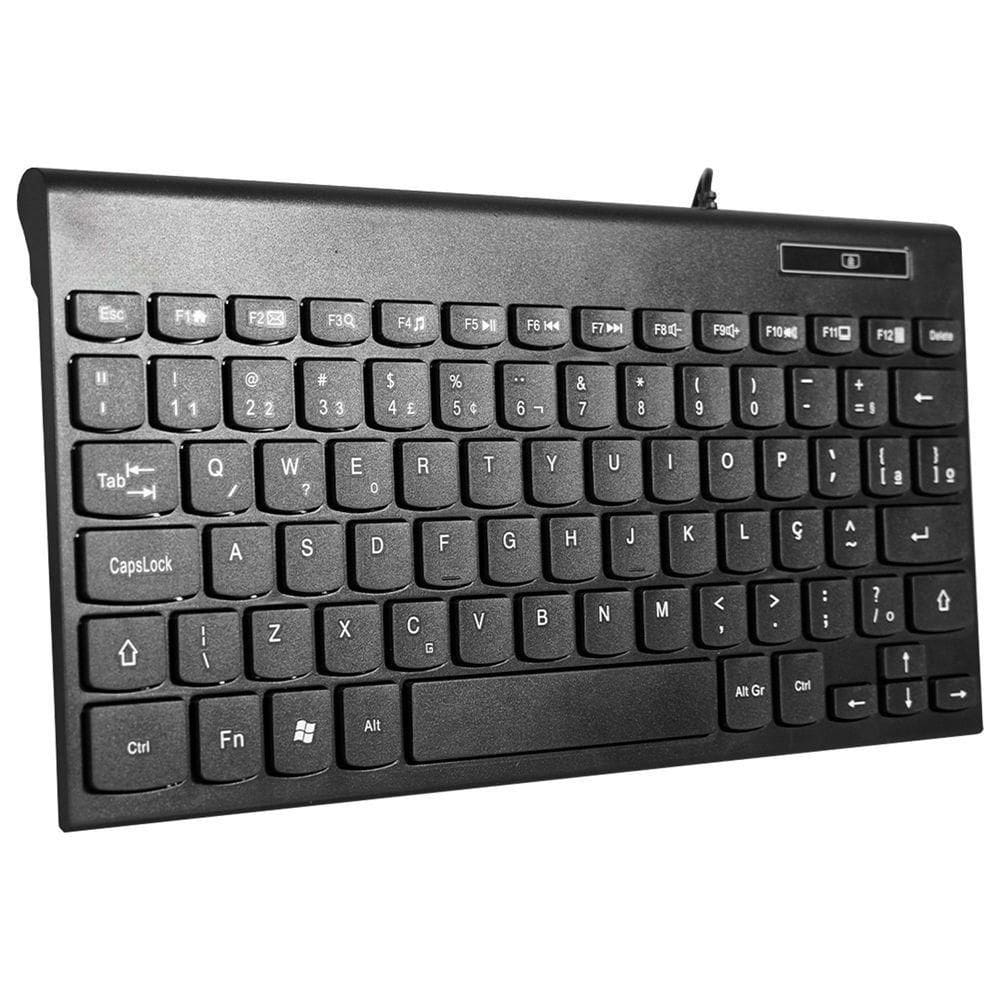 Teclado Usb Compacto K-mex Km-3528, Layout Abnt2, Design Moderno, Teclas Multimidia, Digitação Silenciosa - Preto