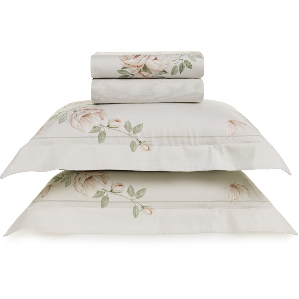 Jogo de Cama Karsten Felícia 300 Fios 4 Peças Queen Branco