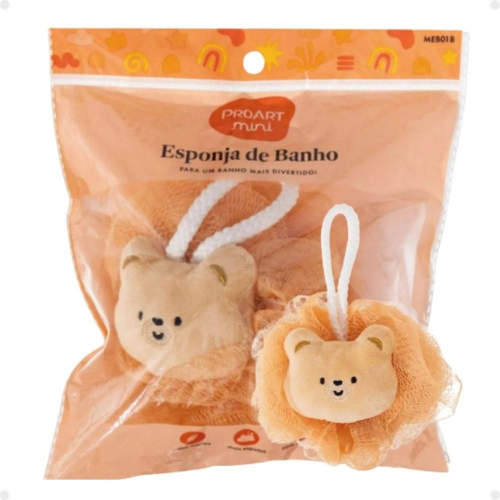 Esponja De Banho Infantil Proart Mini Urso Meb01b
