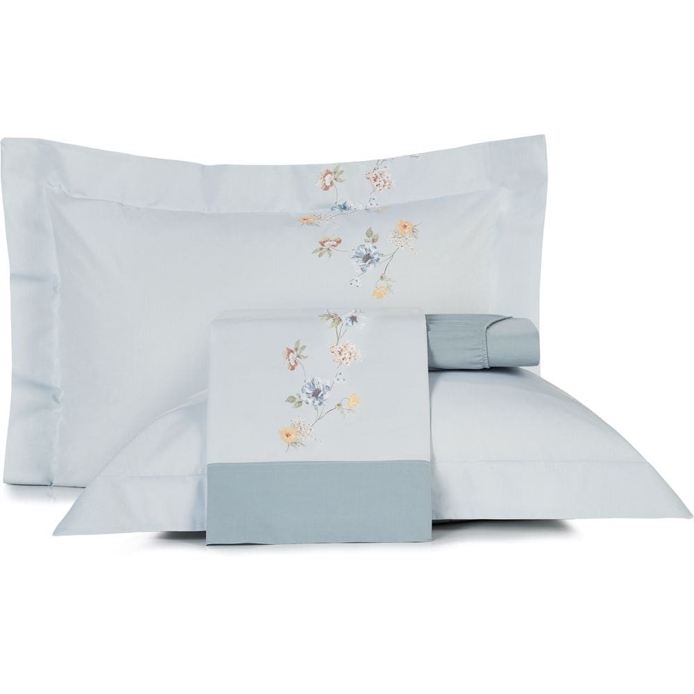 Jogo de Cama Altenburg Peonia 200 Fios 4 Peças Queen Azul