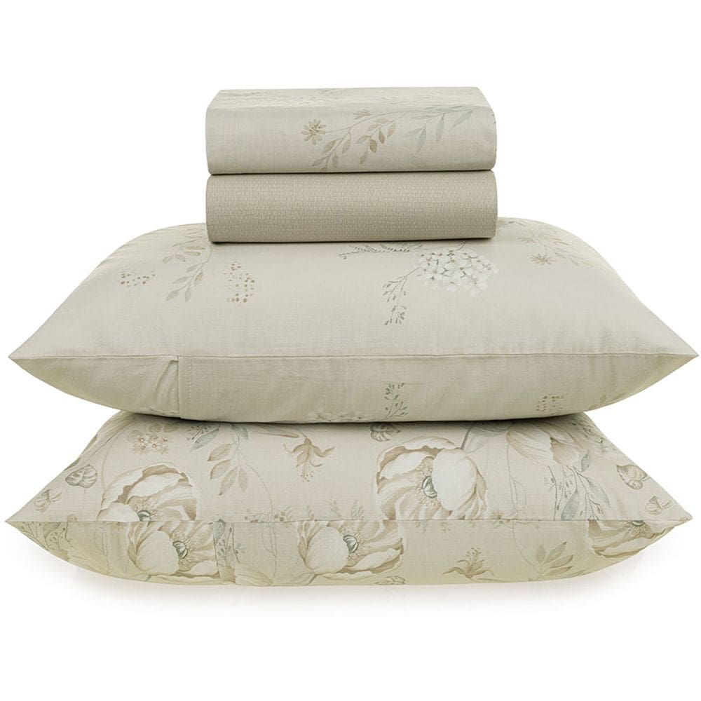 Jogo de Cama Karsten Sophia 160 Fios 4 Peças Queen Bege