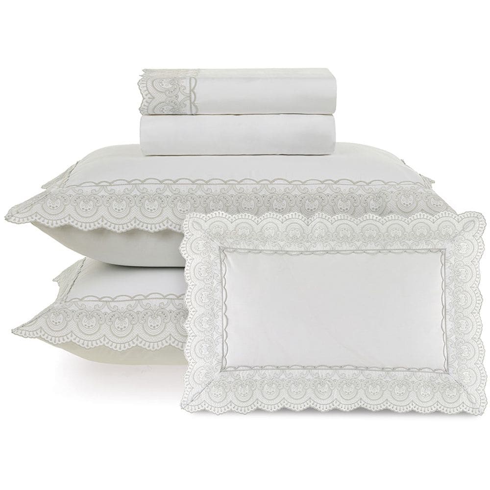 Jogo de Cama Karsten Alice 200 Fios 5 Peças Queen Branco