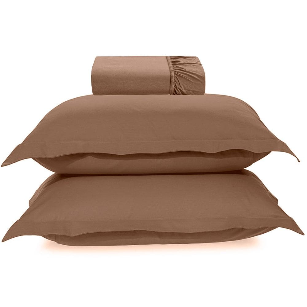Jogo de Cama Karsten Tom 200 Fios 3 Peças Queen Marrom