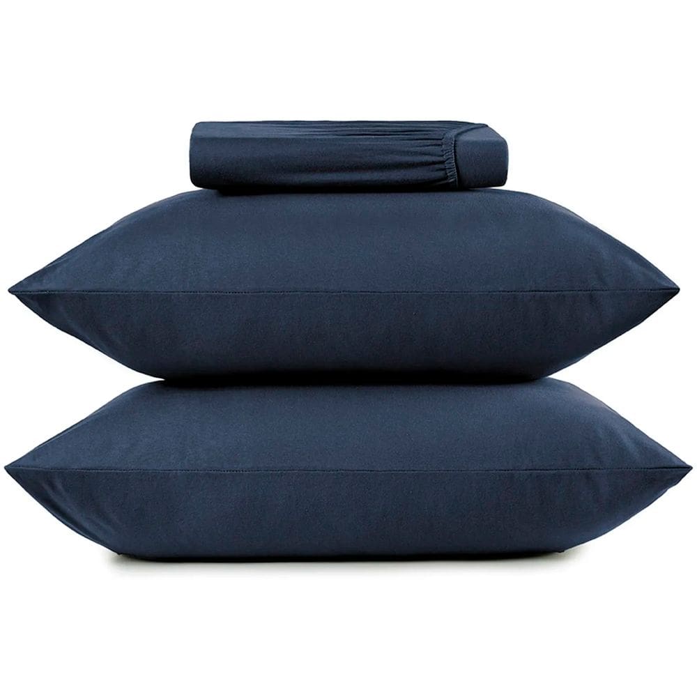 Jogo de Cama Altenburg Minimal Malha 3 Peças Queen Azul