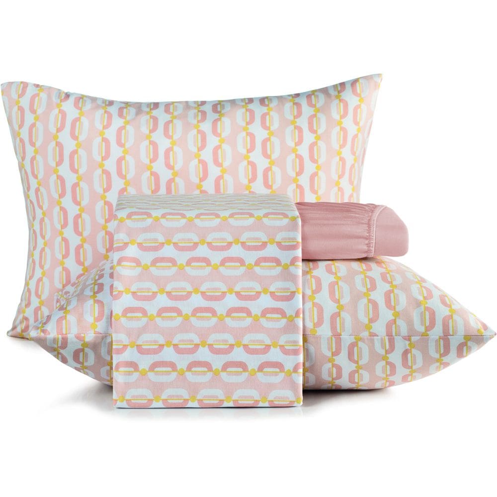 Jogo de Cama Altenburg Bossa 6 Malharia 4 Peças Queen Laranj