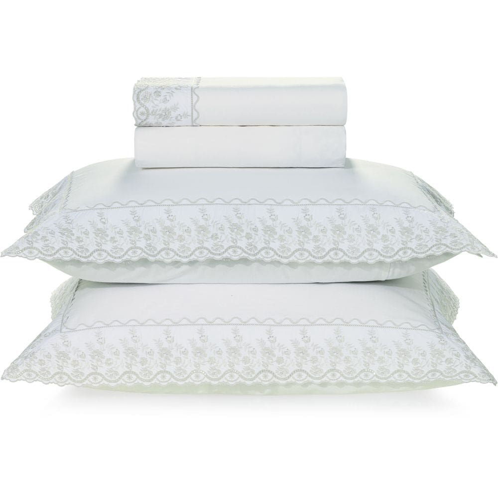 Jogo de Cama Karsten Antonia 200 Fios 4 Peças Queen Prata