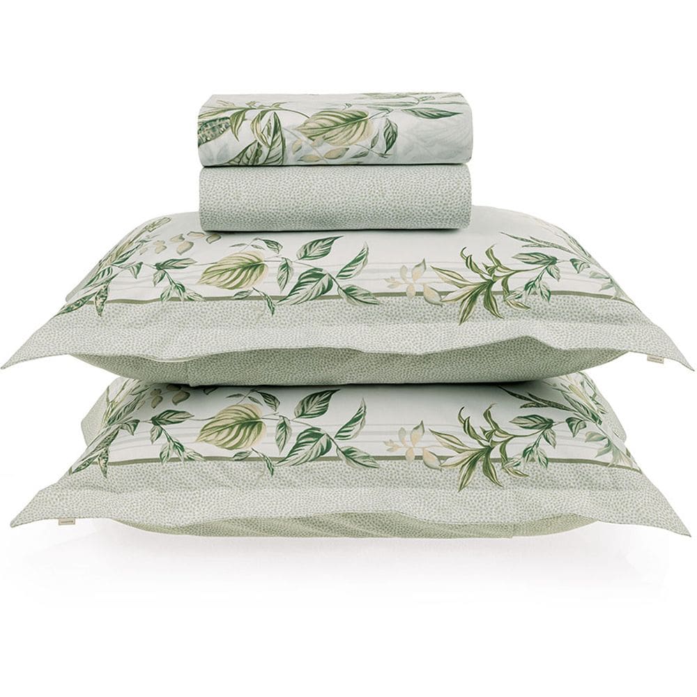 Jogo de Cama Karsten Cedro 200 Fios 4 Peças Queen Verde