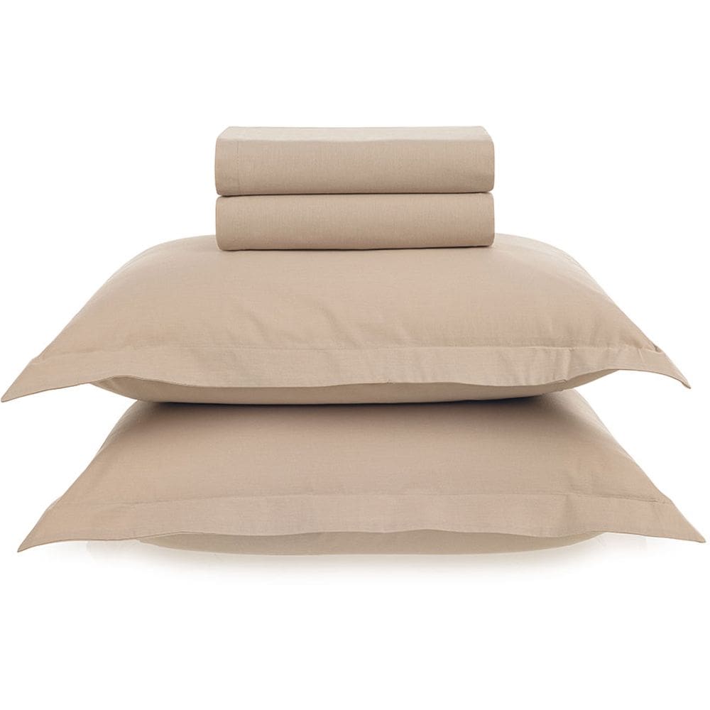 Jogo de Cama Karsten Tom 200 Fios 4 Peças Queen Bege