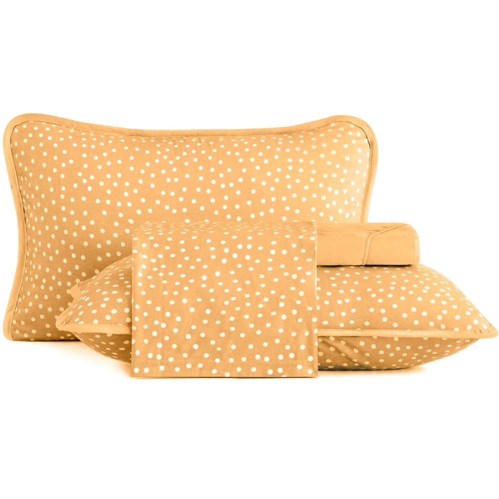 Jogo de Cama Altenburg Bits Malha 4 Peças Queen Amarelo