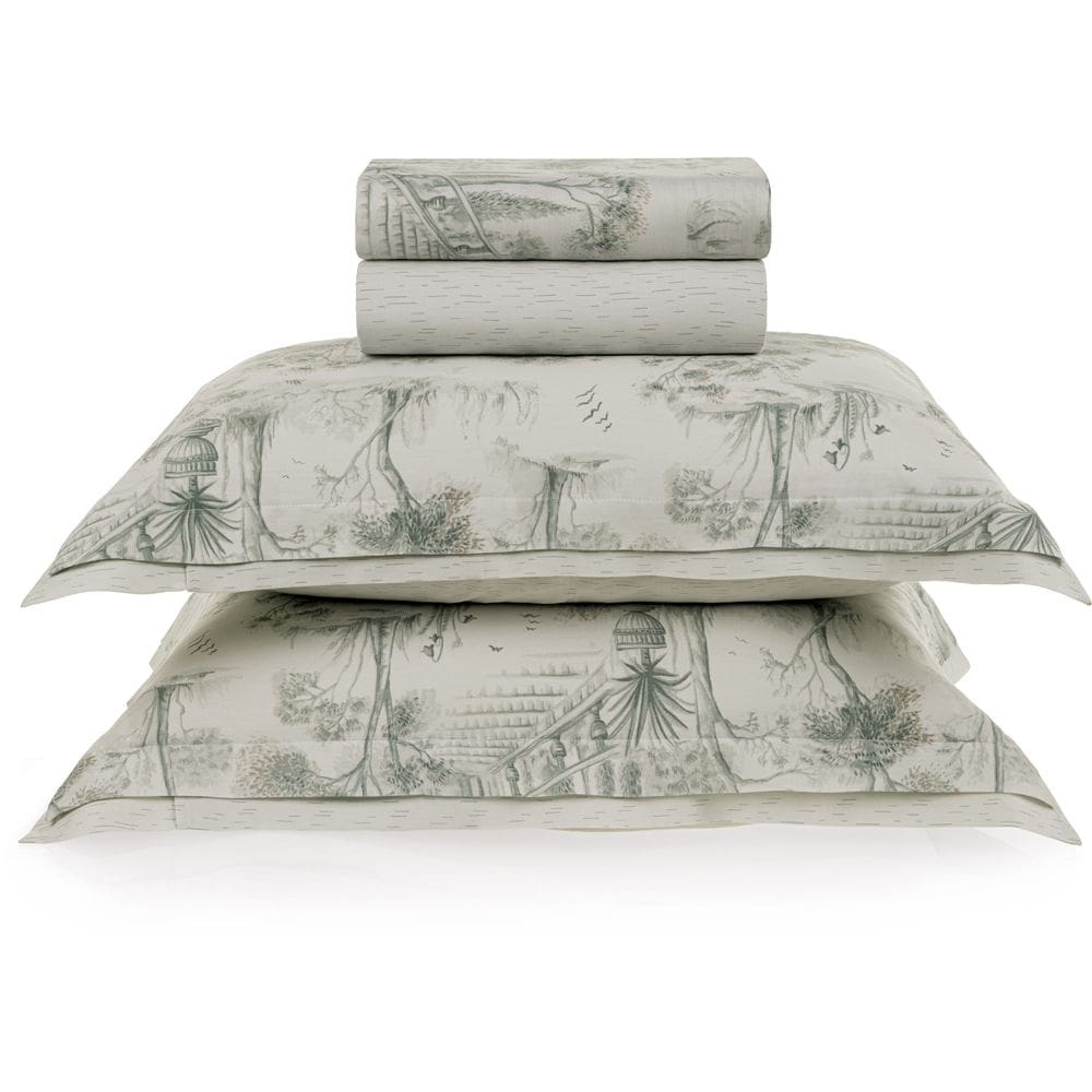 Jogo de Cama Karsten Montes 300 Fios 4 Peças Queen Branco