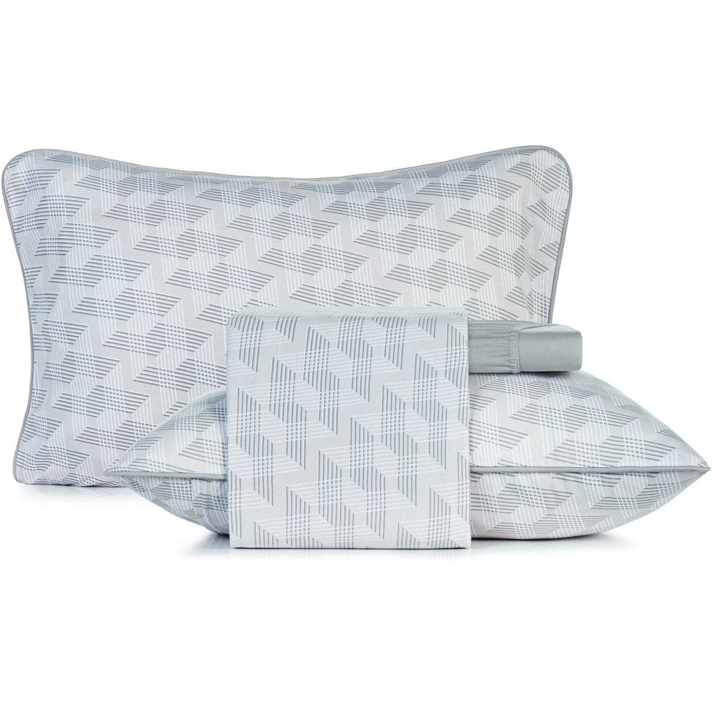 Jogo de Cama Altenburg Escala Malha 4 Peças Queen Cinza