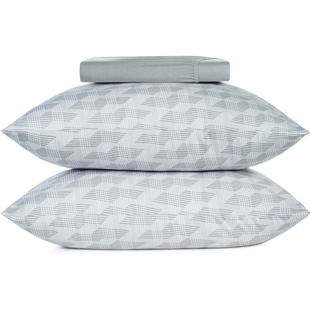 Jogo de Cama Altenburg Escala Malha 3 Peças Queen Cinza