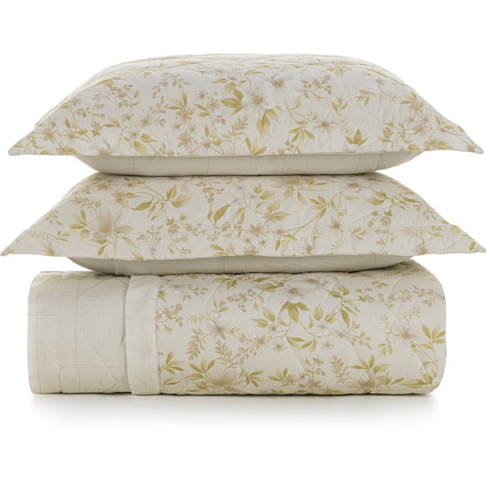 Jogo de Colcha Karsten Eva 200 Fios 3 Peças Queen Bege