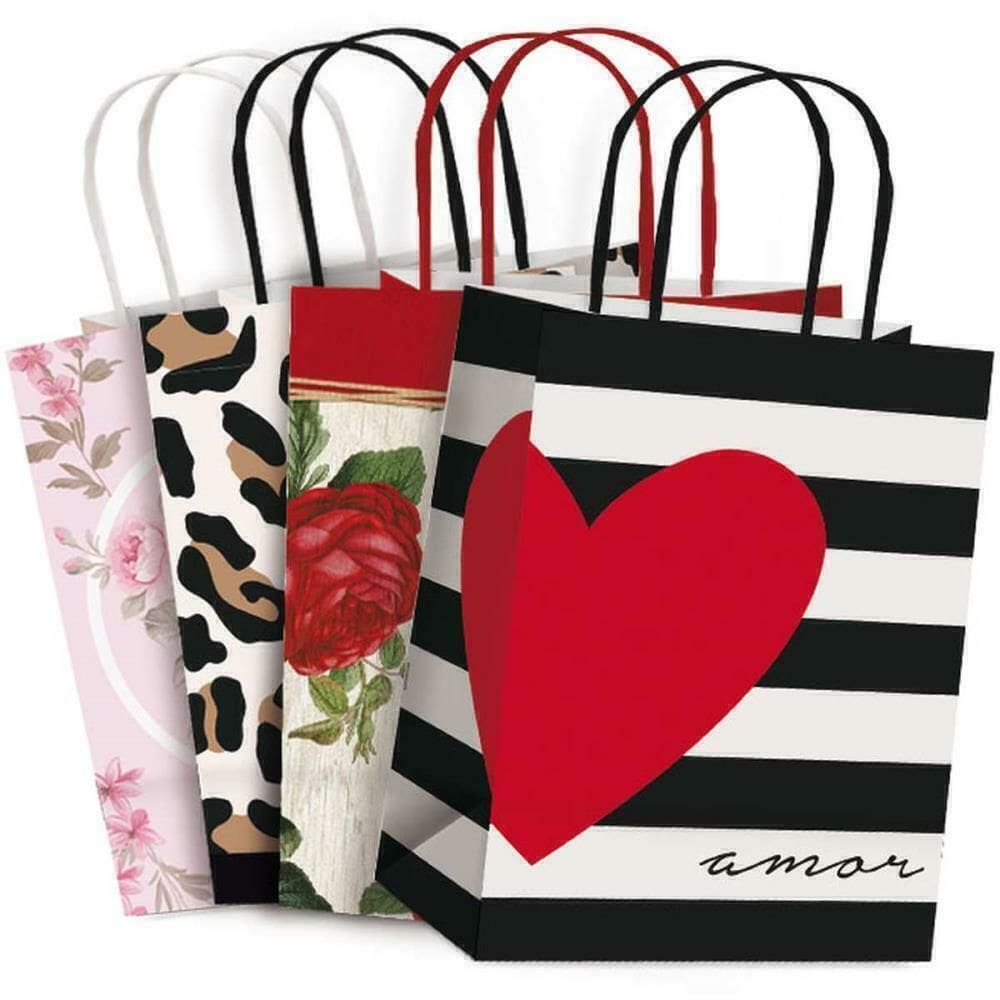 Sacola Para Presente Decorada Feminina 26X19,5X9,5Cm