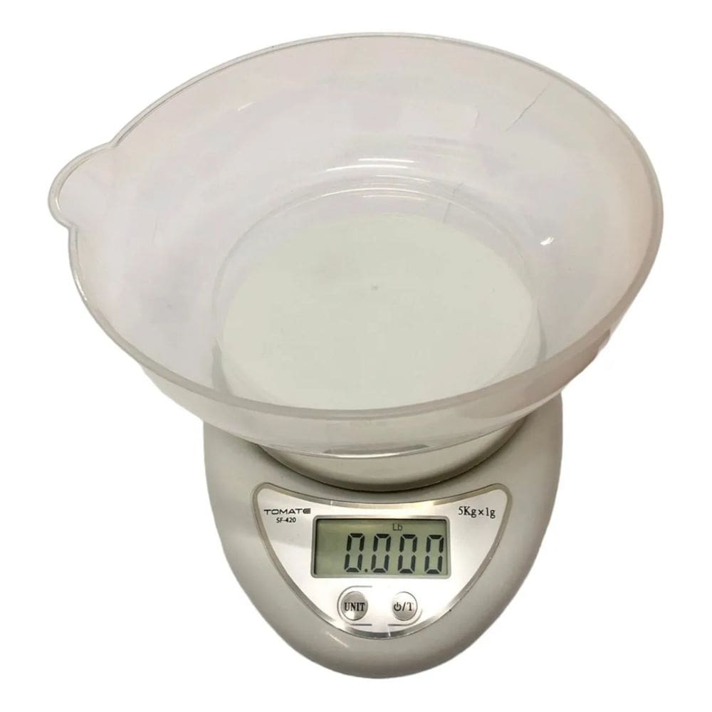 Balança Digital Cozinha 5kg com Recipiente Função Tara Precisão 1g para Receitas