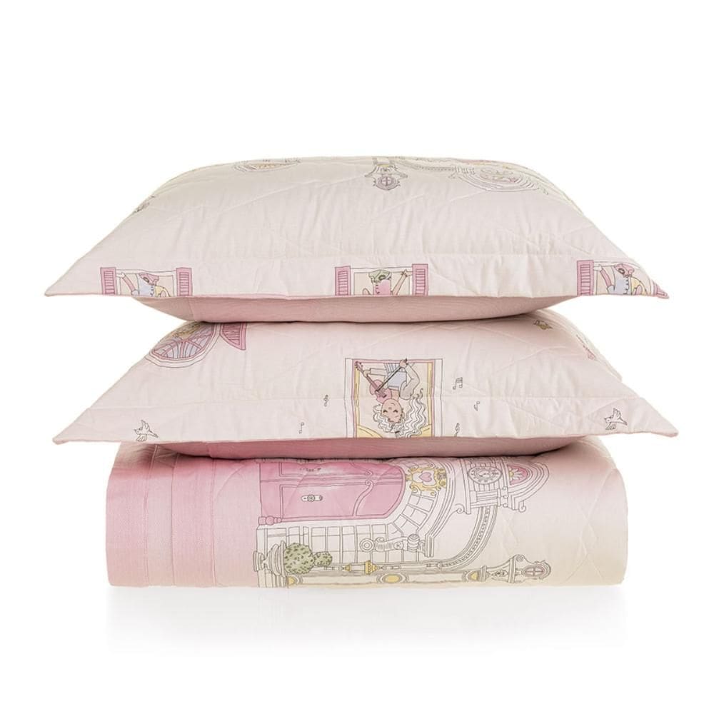 Colcha Casal Karsten Flory 260x220 100% Algodão com Porta Travesseiros