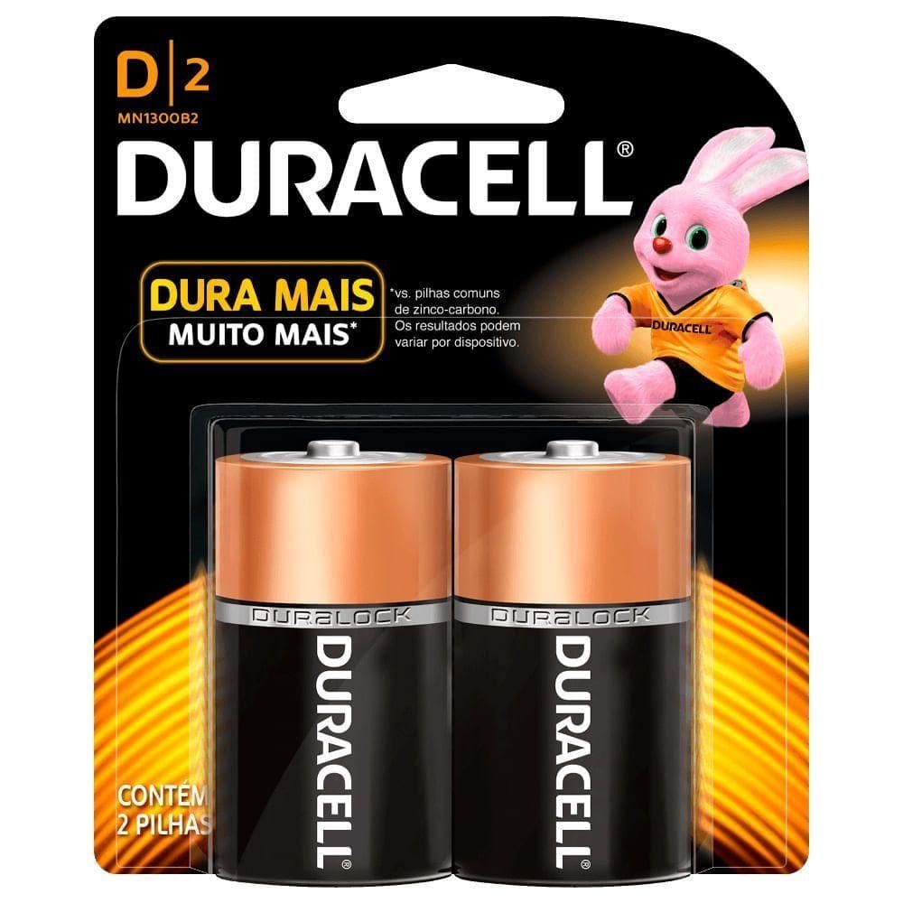 Pilha Alcalina Grande D Com 2 Unidades MN-1300 - Duracell
