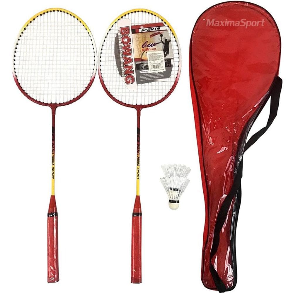 Kit Badminton Lorben 2 Raquetes e Petecas Cor Vermelho lazer Completo