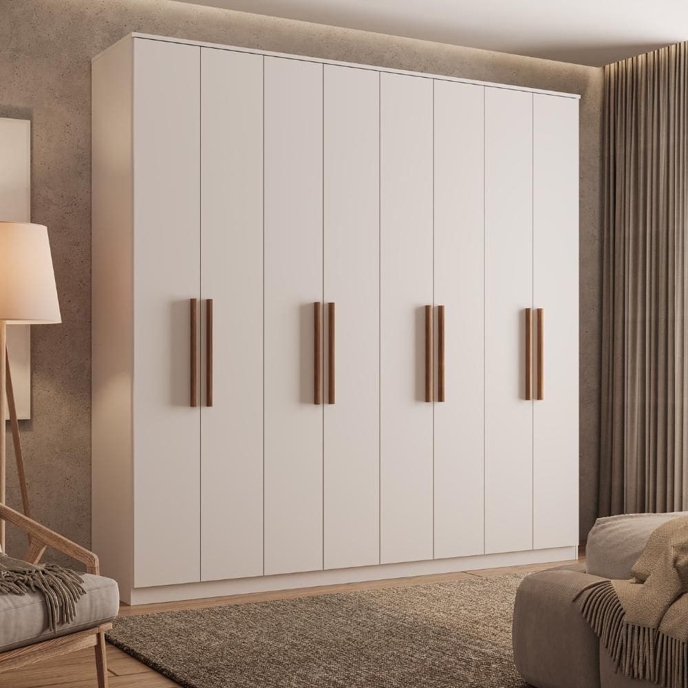Guarda Roupa Casal com 8 portas e 4 gavetas Austin Carraro Branco