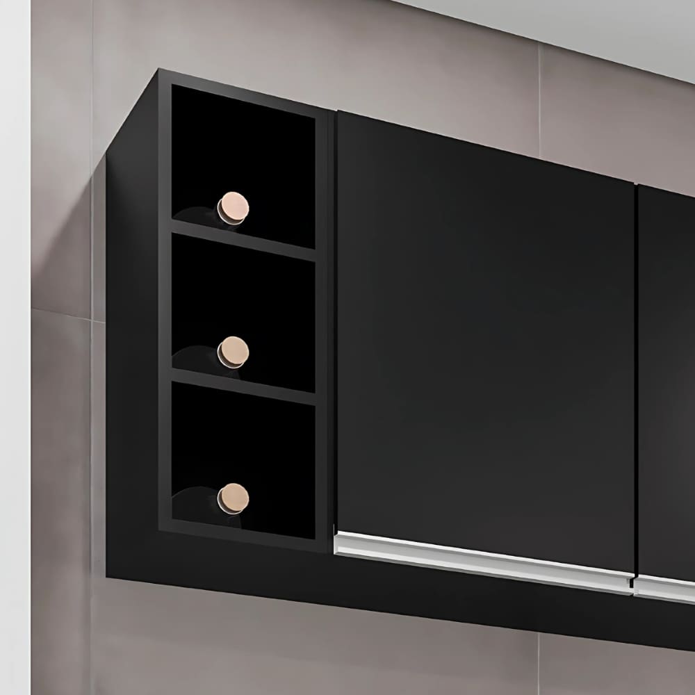 Nicho Garrafeiro Aurora Preto Maderatto Móveis