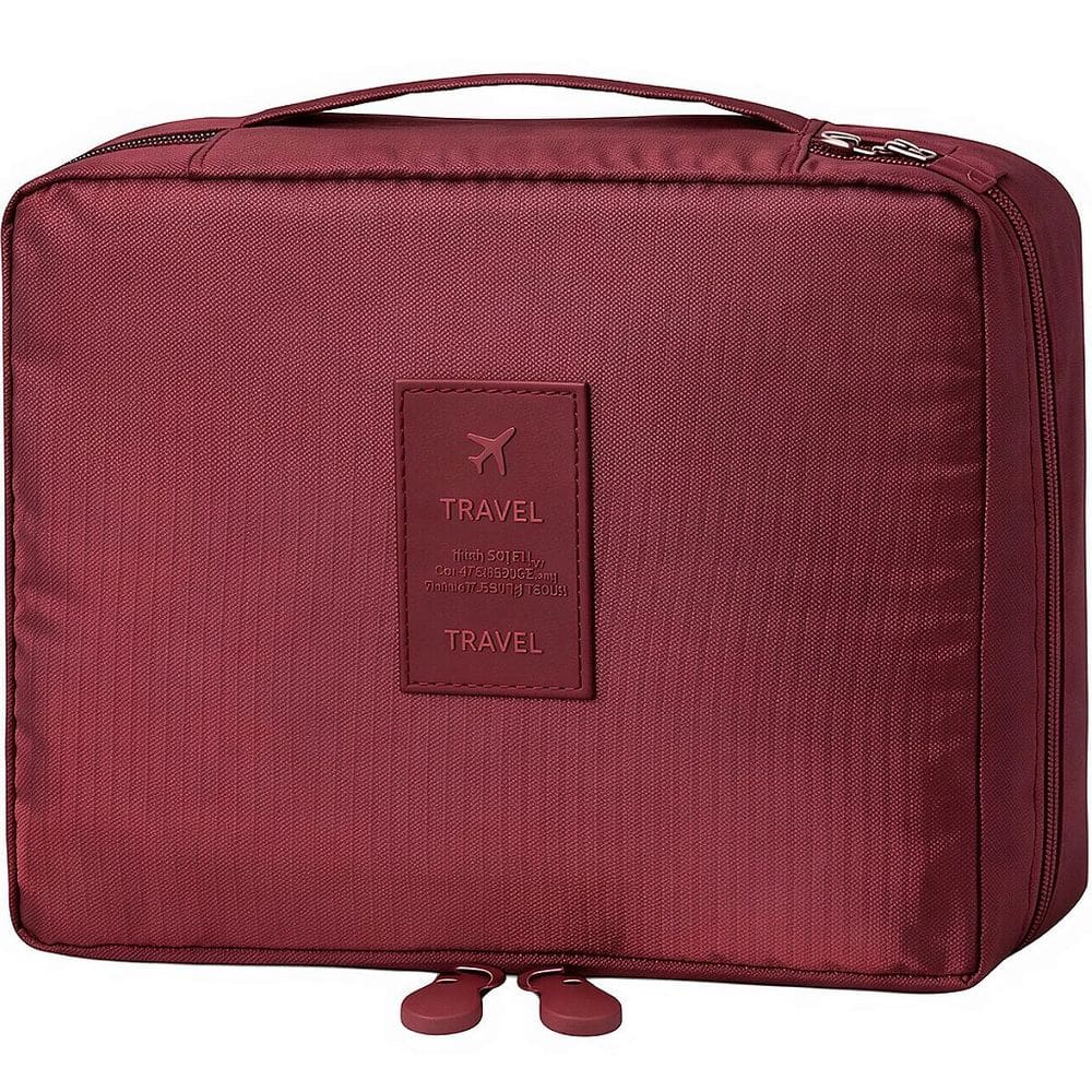 Bolsa Necessaire Maquiagem Organizador Cor Marrom Grande