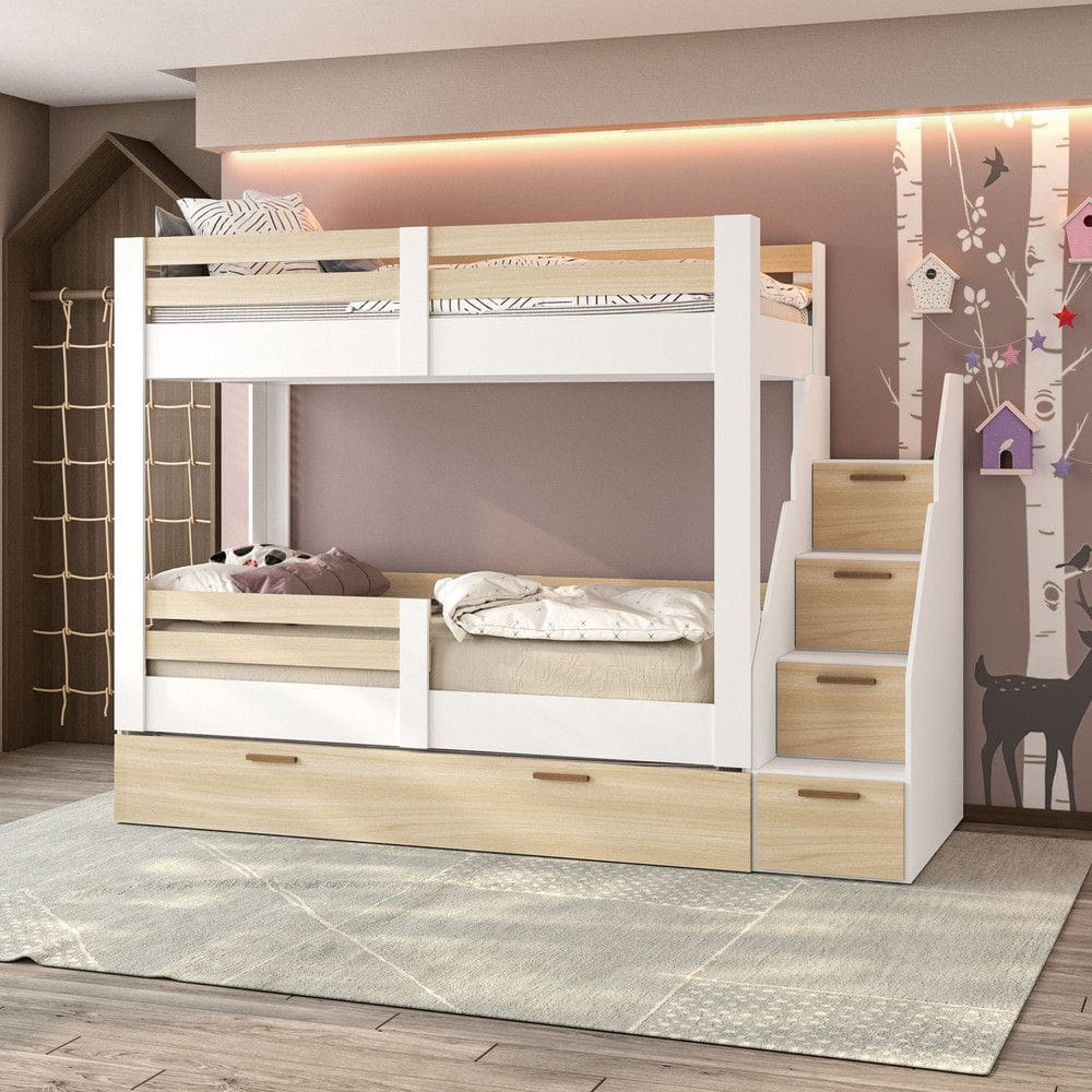 Treliche Juvenil com Escada Jade Mobikasa e Colchao Gazin