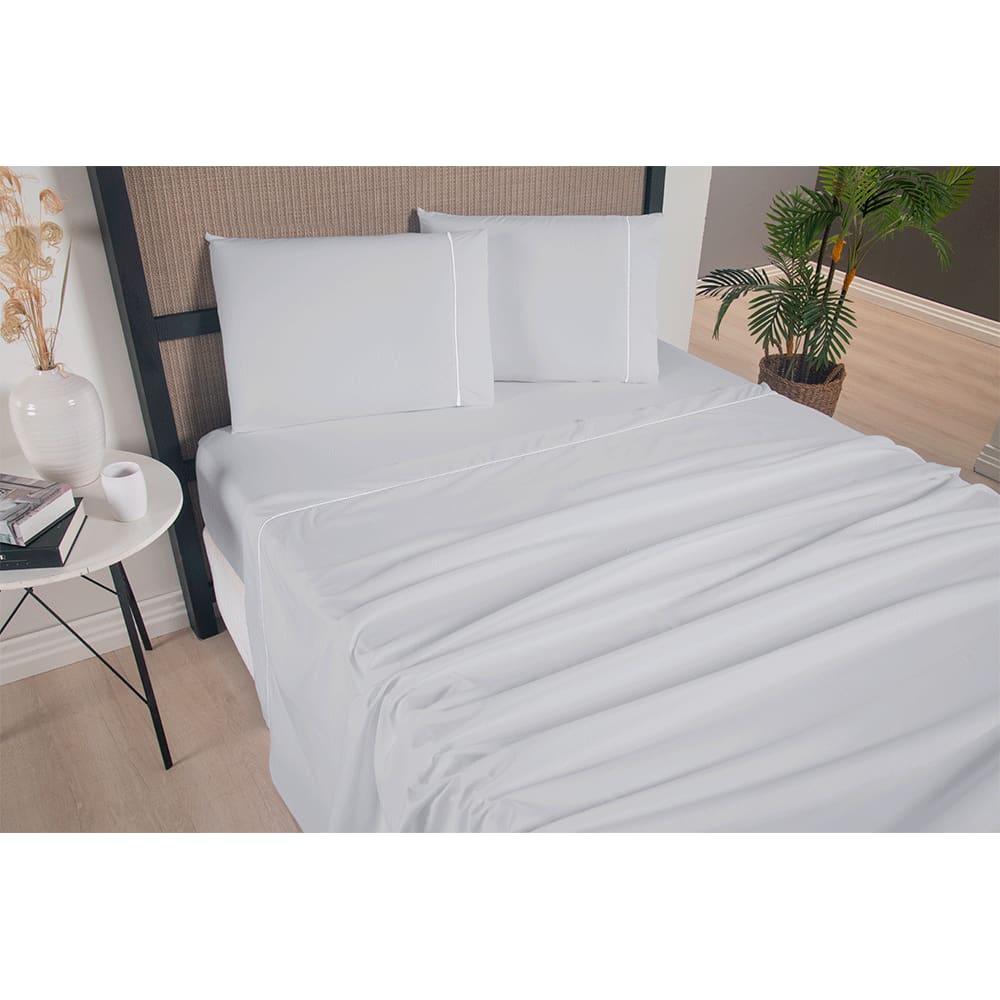 Jogo de Lençol Versatile 4 Peças King 300 Fios Cinza