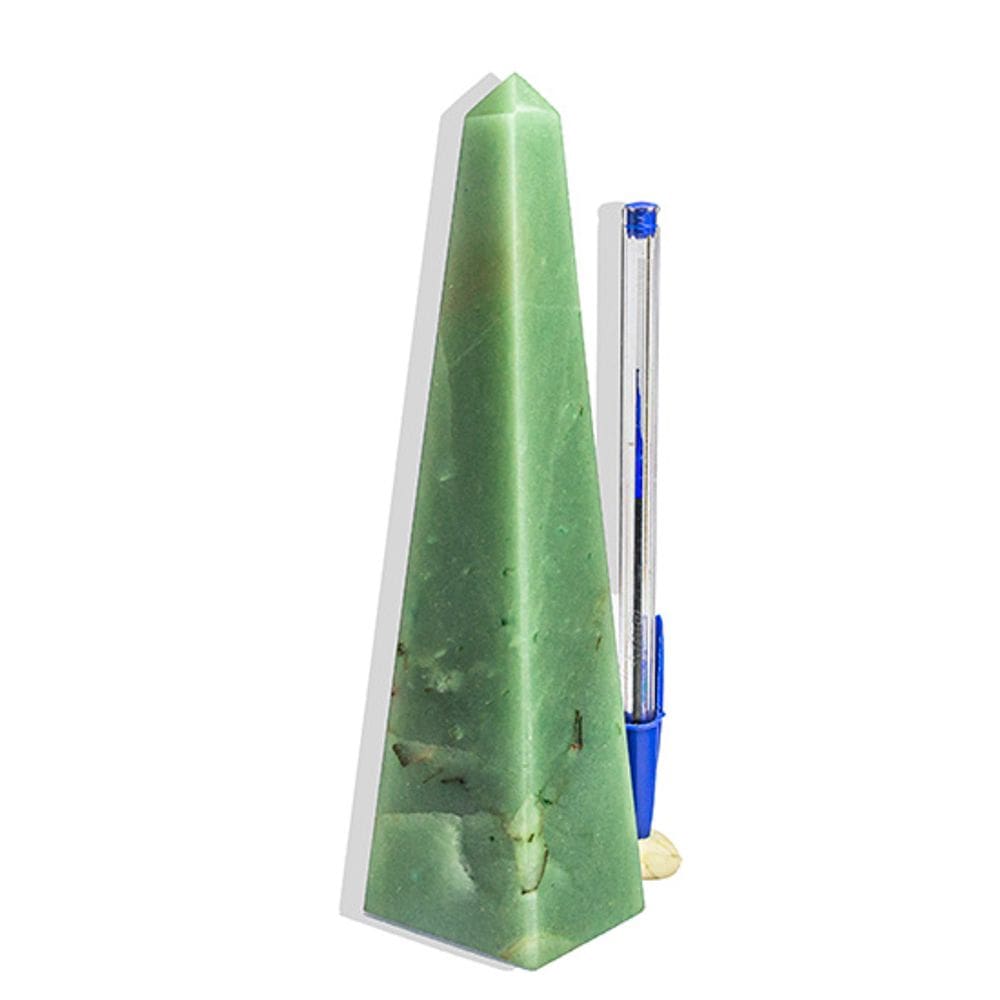 Obelisco Quartzo Verde Natural 18 a 20 cm 500 a 700 g - B