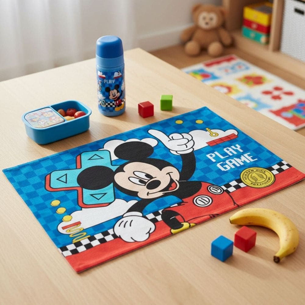 Toalha de Lancheira Mickey Infantil Felpuda Lepper Oficial Disney 28 cm x 40 cm