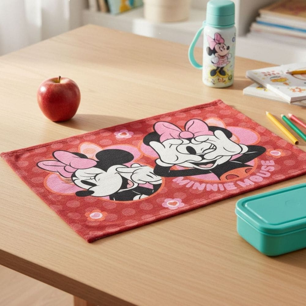 Toalha de Lancheira Infantil Felpuda Minnie Lepper Oficial Disney 28 cm x 40 cm
