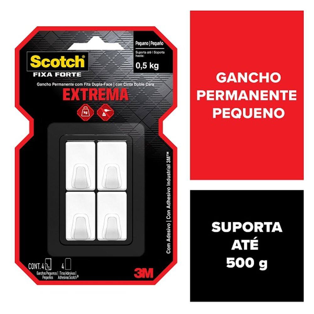 Gancho Pequeno SCOTCH Branco com 4 Unidades 3M