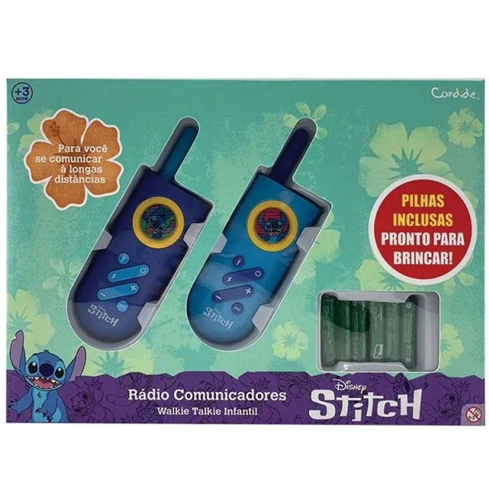 Walkie Talkie Infantil com Lanterna STITCH Candide