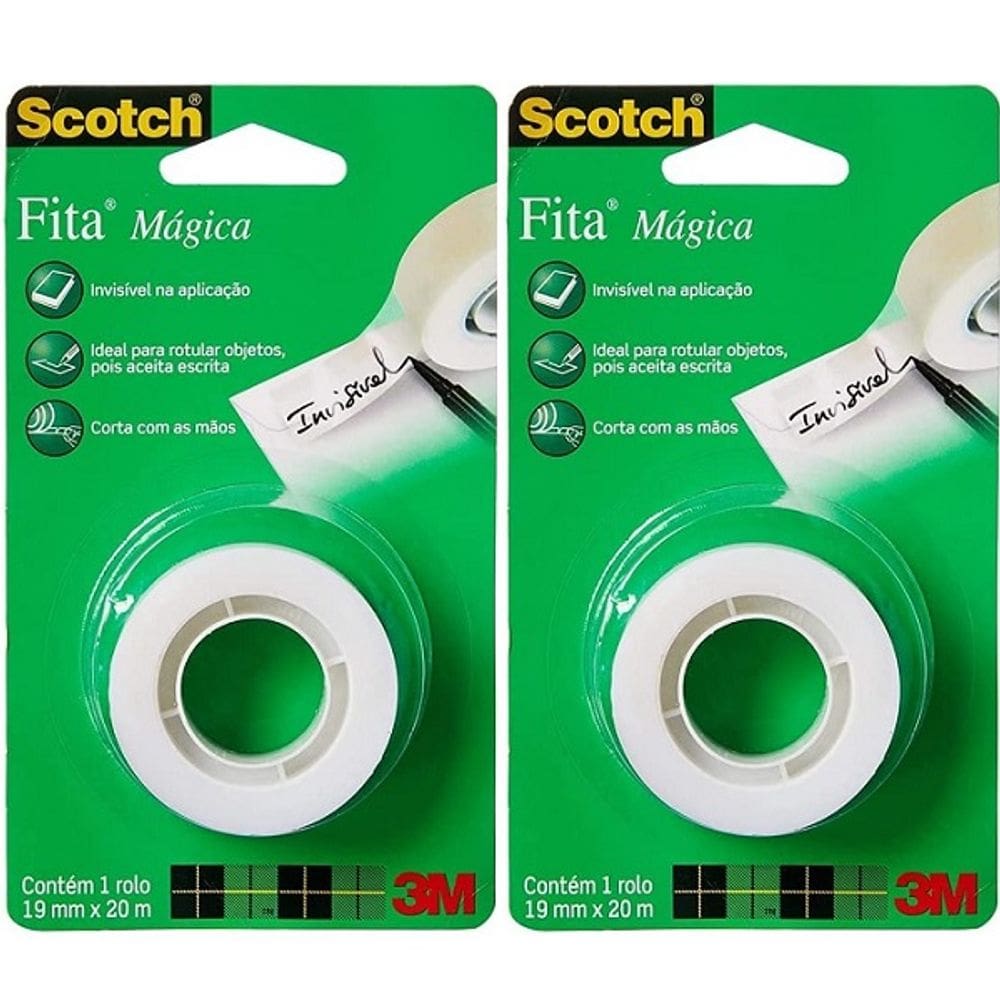 Kit com 2 Fita Magica 19MM X 20M 3M