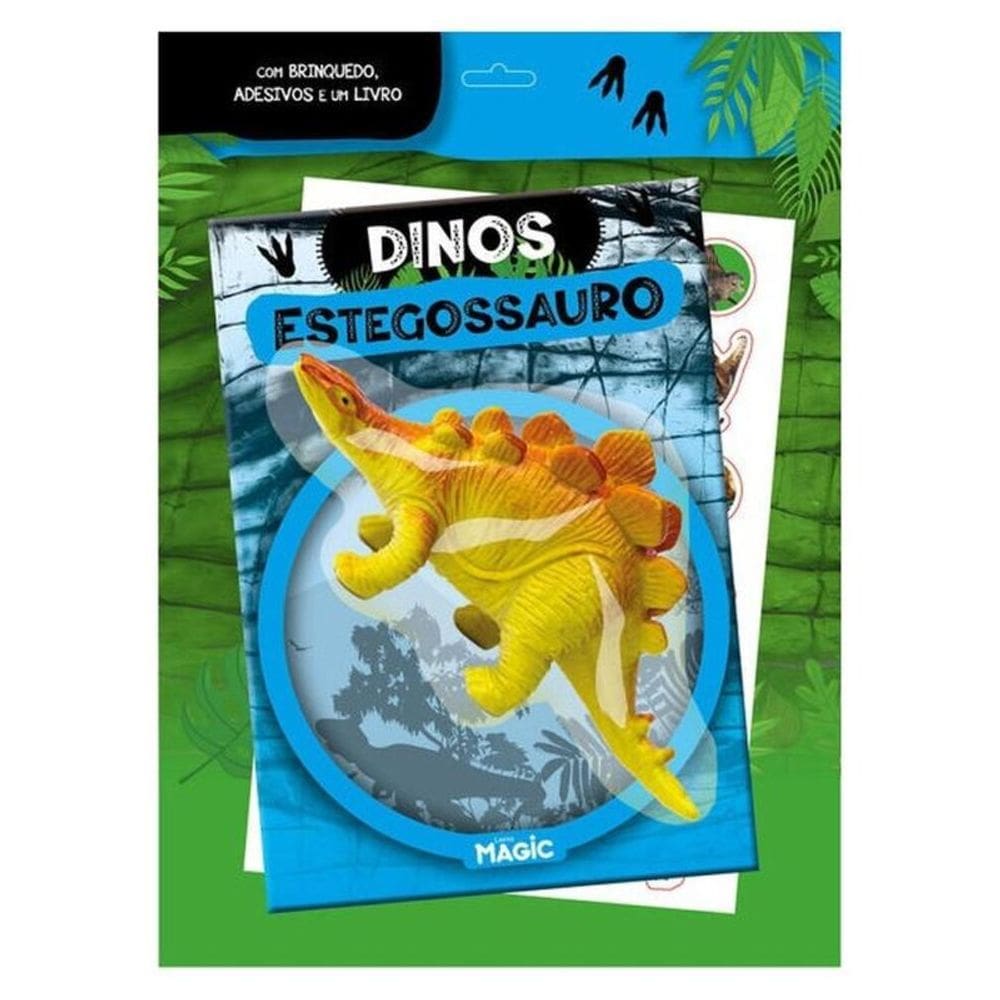 Dinos Estegossauro Com Brinquedo E Adesivos