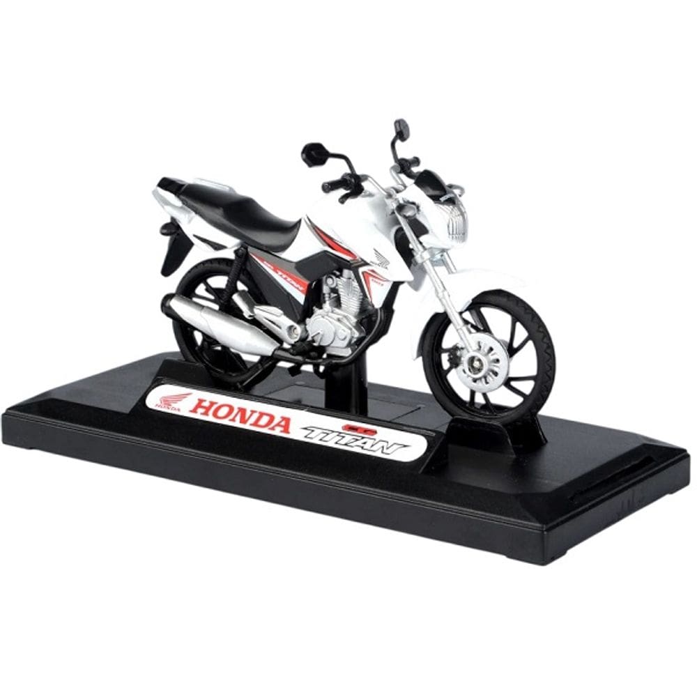Miniatura Moto Honda CG Titan 160 2016 Branca California TOYS