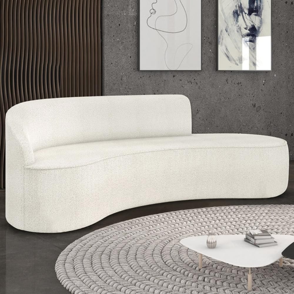 Sofá 4 Lugares para Sala 220cm Orgânico Wendi Boucle Off White I01 - Mpozenato
