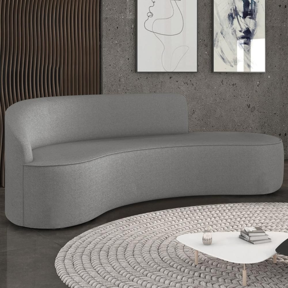 Sofá 4 Lugares para Sala 220cm Orgânico Wendi Linho Grafite I01 - Mpozenato