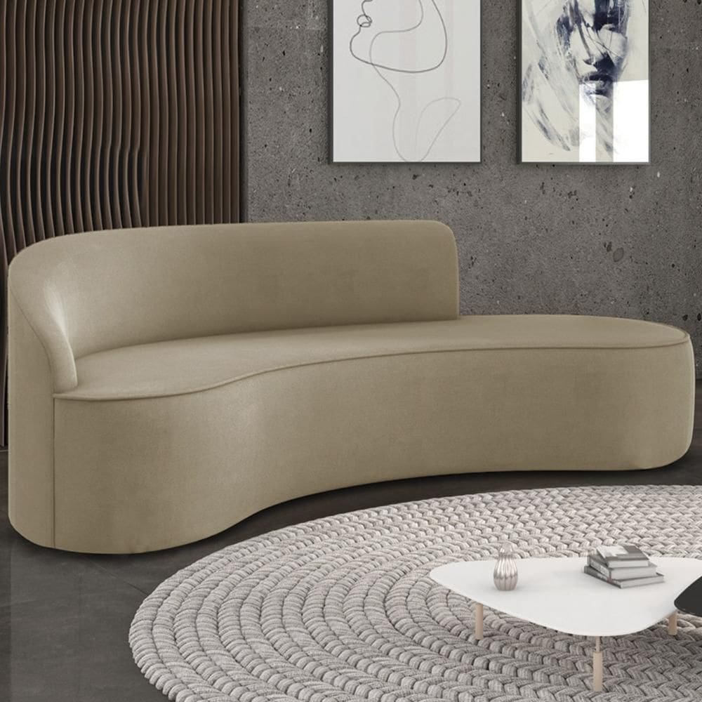 Sofá 4 Lugares para Sala 220cm Orgânico Wendi Suede Marrom Rt I01  - Mpozenato