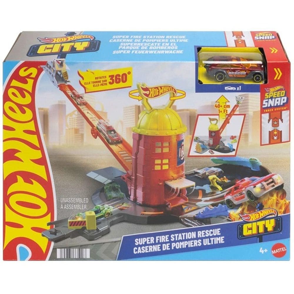 Hot Wheels Pista CITY Super Resgate Estaçao de Bombeiros Mattel JHL95