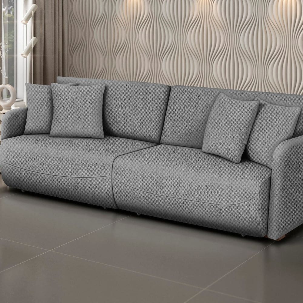 Sofá 2 Lugares Retrátil e Reclinável 260cm Linho Domus Grafite