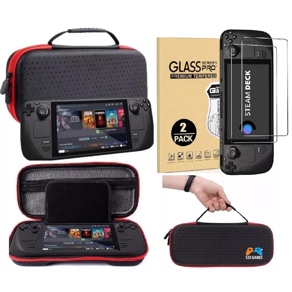 Case Para Steam Deck Oled / LCD Estojo + 2 Películas Vidro
